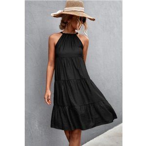 A Classy Chic Boutique Black Halter Dress